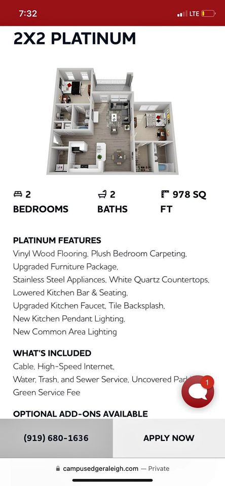 1 Bed 1 Bath - Apartment