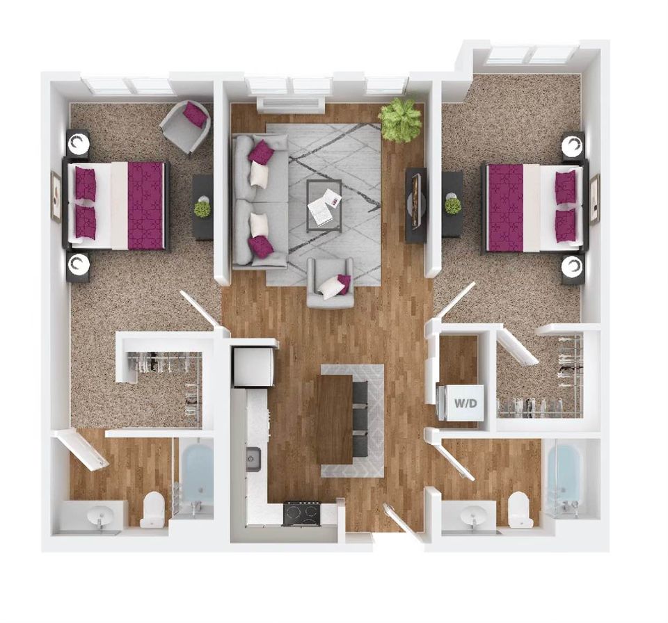 2 Beds 2 Baths - Apartment - 2